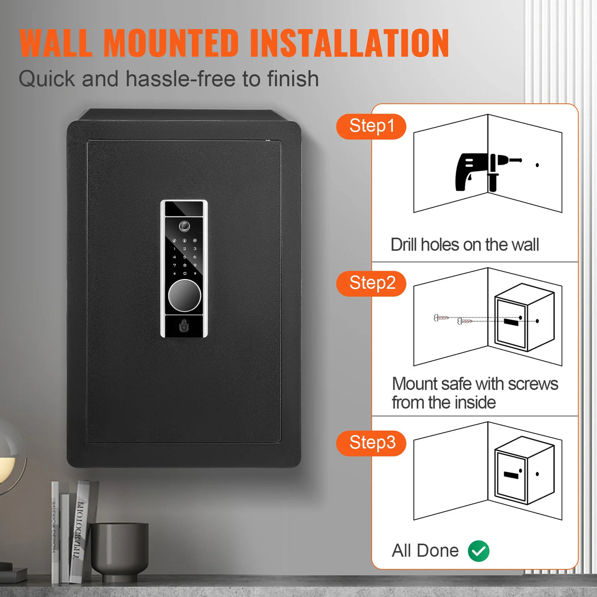 Digital Fingerprint Electric Security Safe For Cash Jewelry