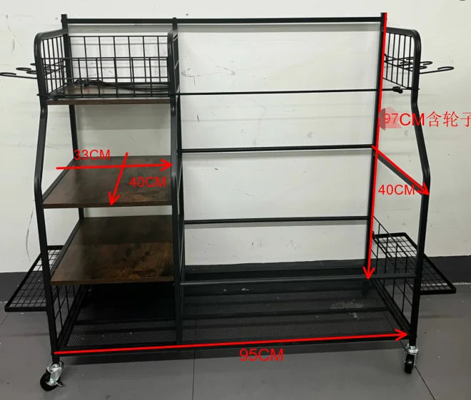 Rolling Golf Storage Rack Garage Organizer With Lockable 360 Degree Wheels