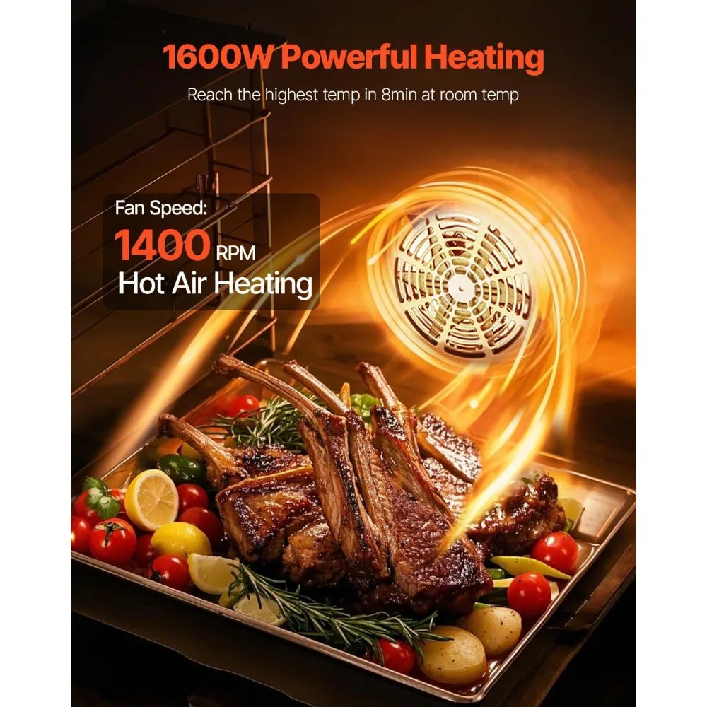 XMSJ 1600W Commercial Convection Oven 4 Tier Glass Door
