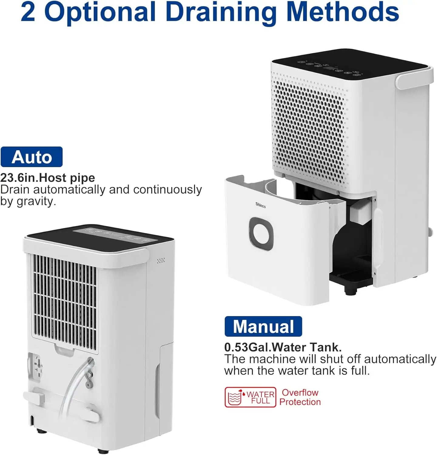 XMSJ Dehumidifier For Home And Basements With Drain Hose