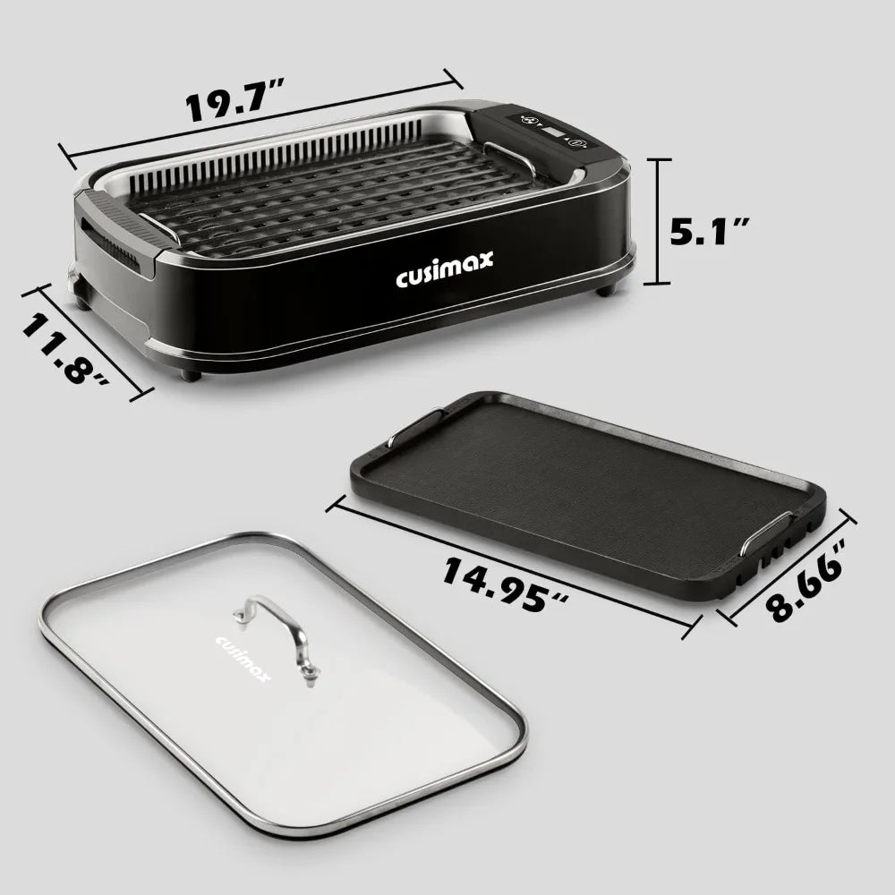 CUSIMAX 1500W Indoor Electric Grill Smokeless Korean BBQ