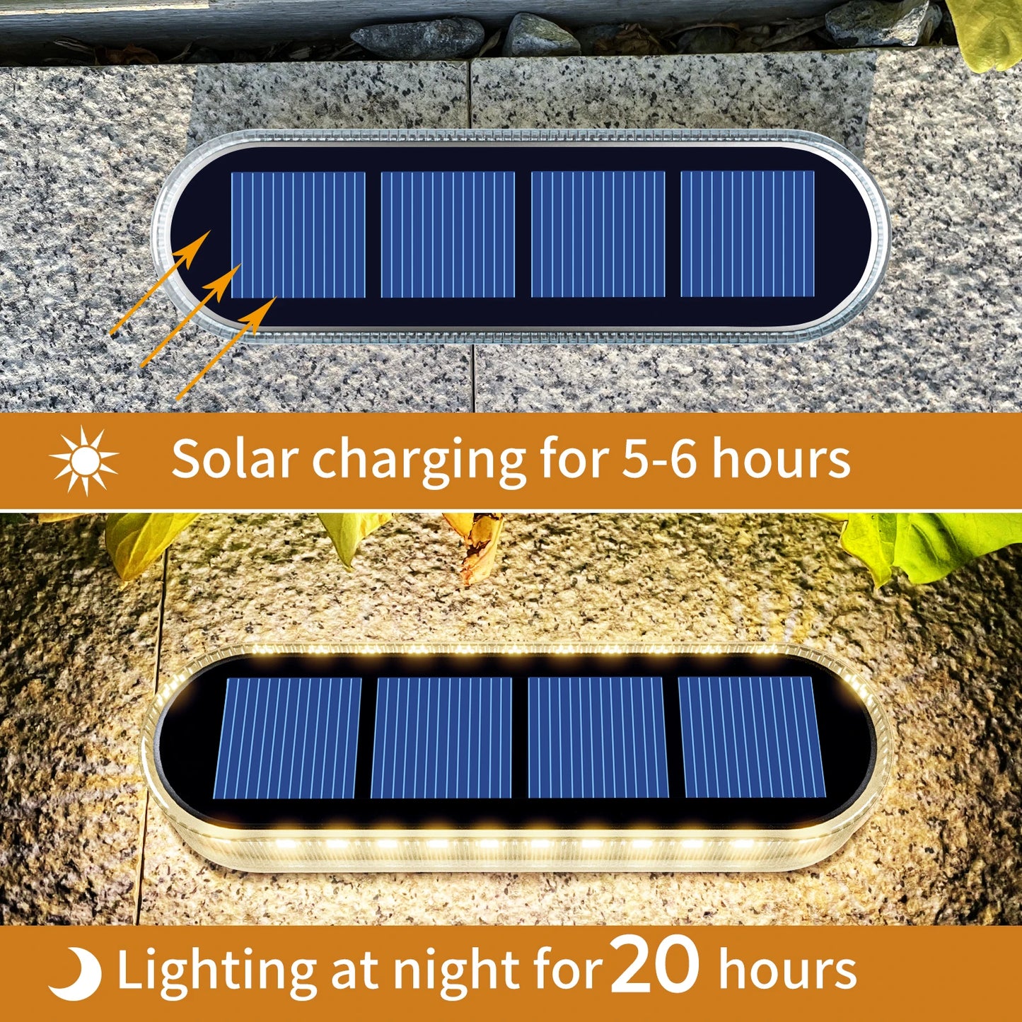 Solar Deck Lights IP68 Waterproof LED Four Pack Auto On
