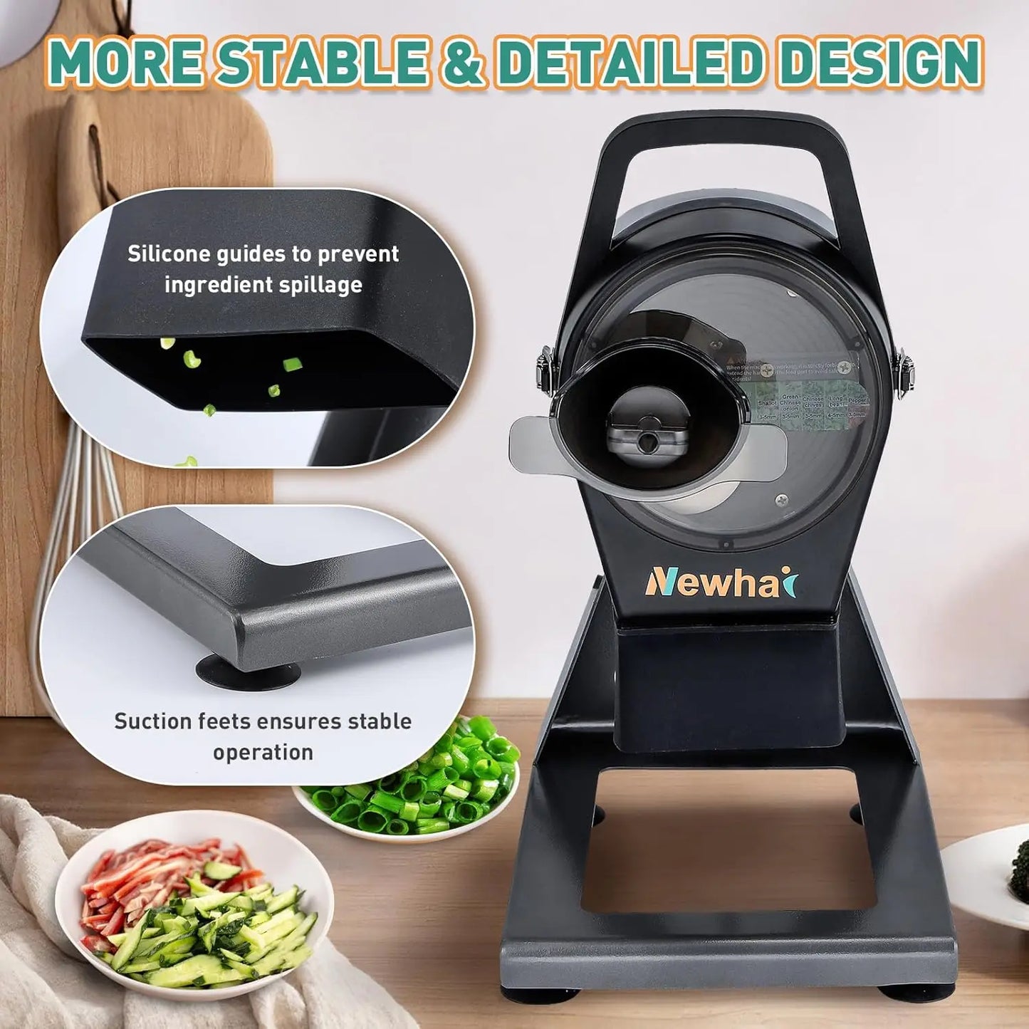XMSJ Electric Vegetable Chopper 6000 BPM 200W Multi Blade