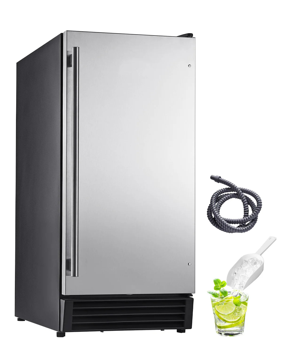 SucceBuy Undercounter Ice Maker With Drain Pump And Reversible Door