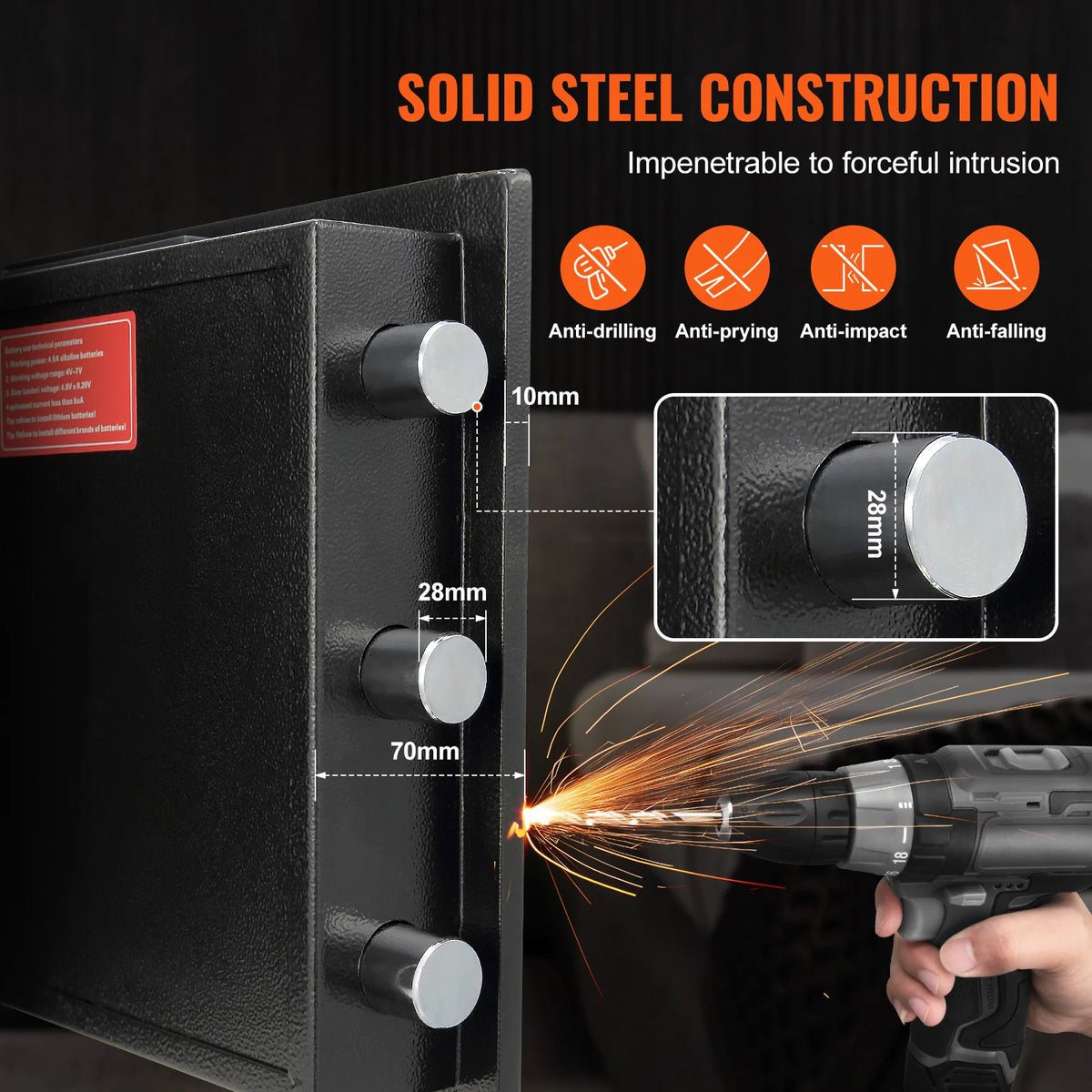 Depository Safe Electronic Code Lock With Drop Slot And Keys