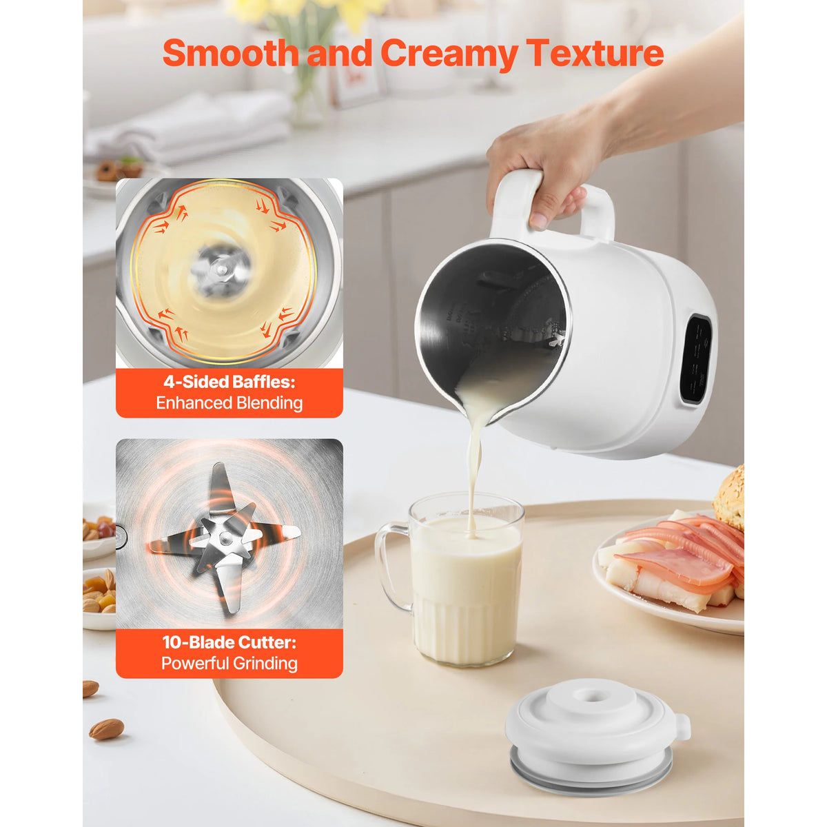 SucceBuy 8-in-1 Nut Milk Maker for Soy and Oat Drinks