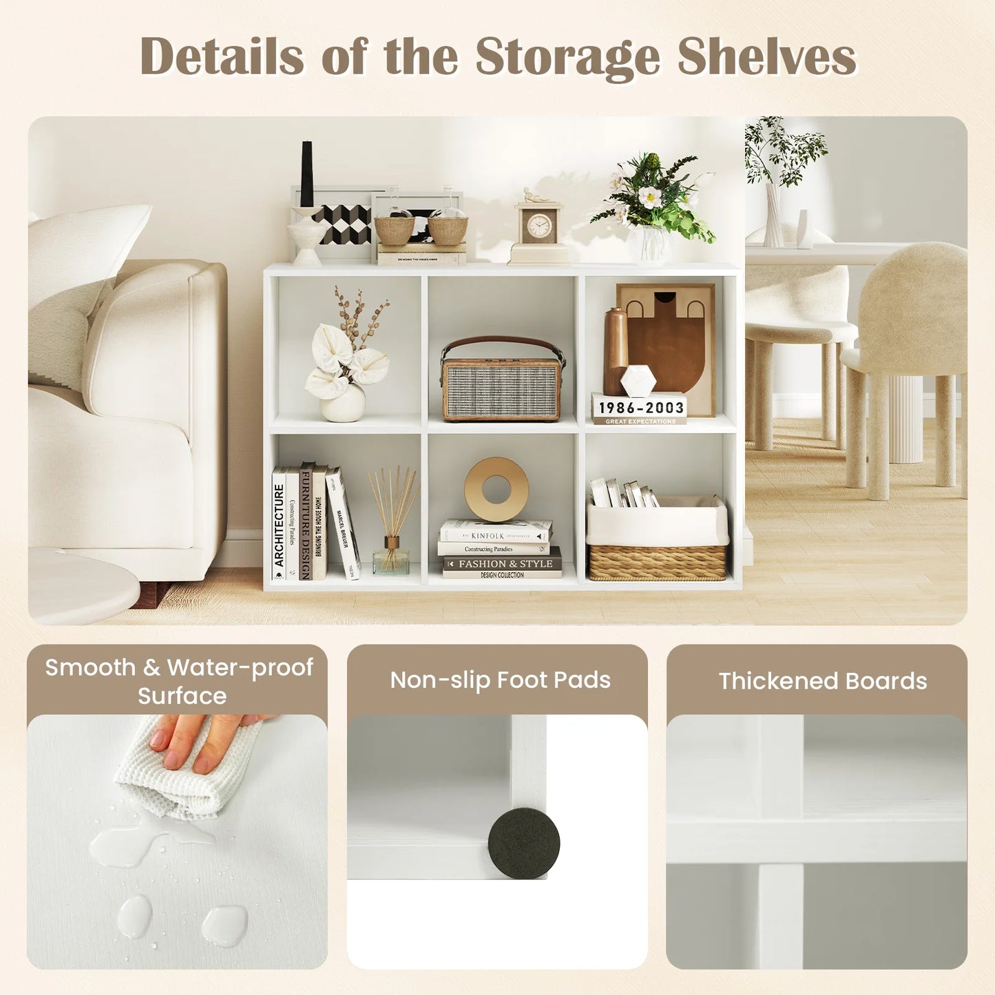 HOMASIS Modern Cube Bookcase Storage Organizer Bookshelf