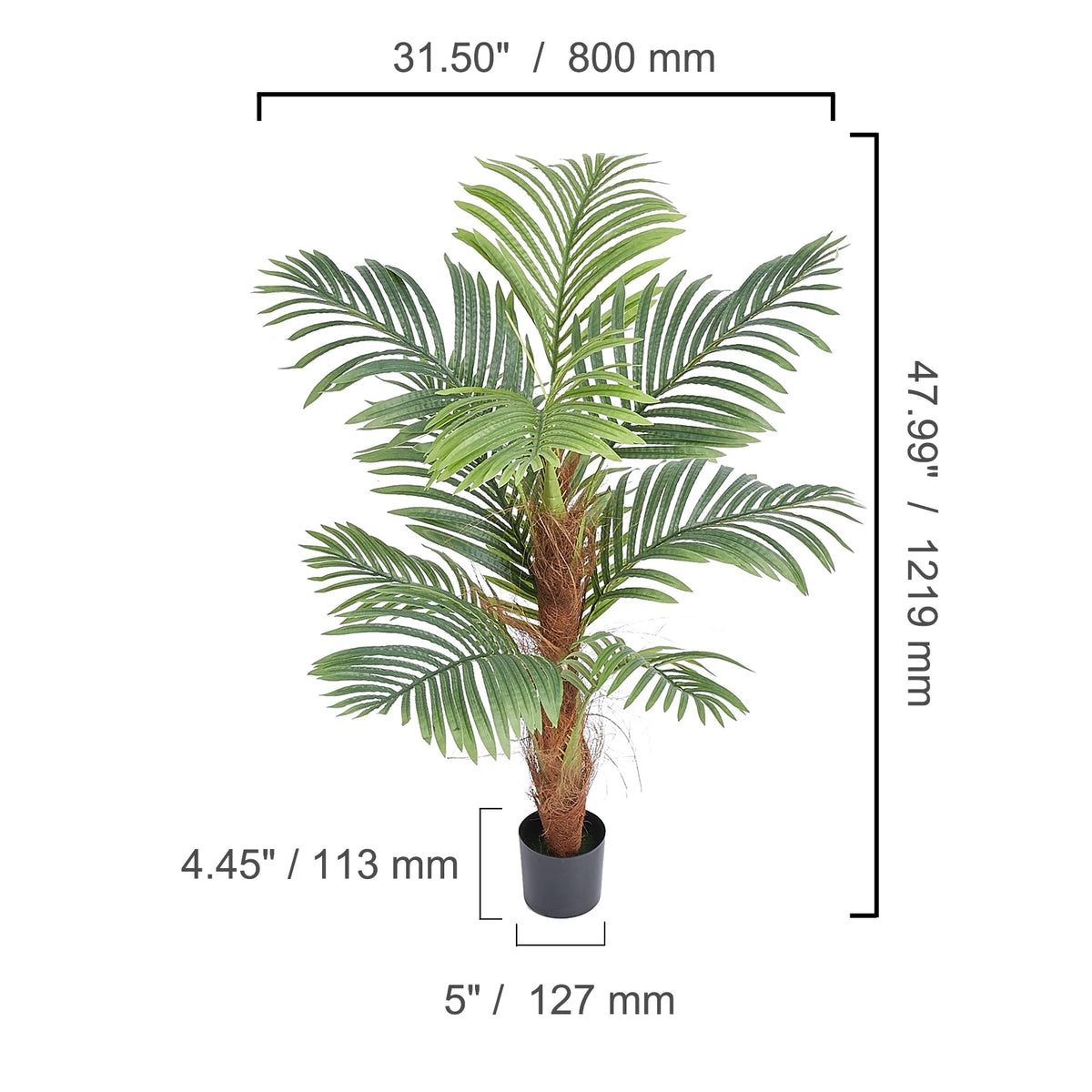 SucceBuy Artificial Palm Tree Faux Tropical Plant With Anti Tip Protection