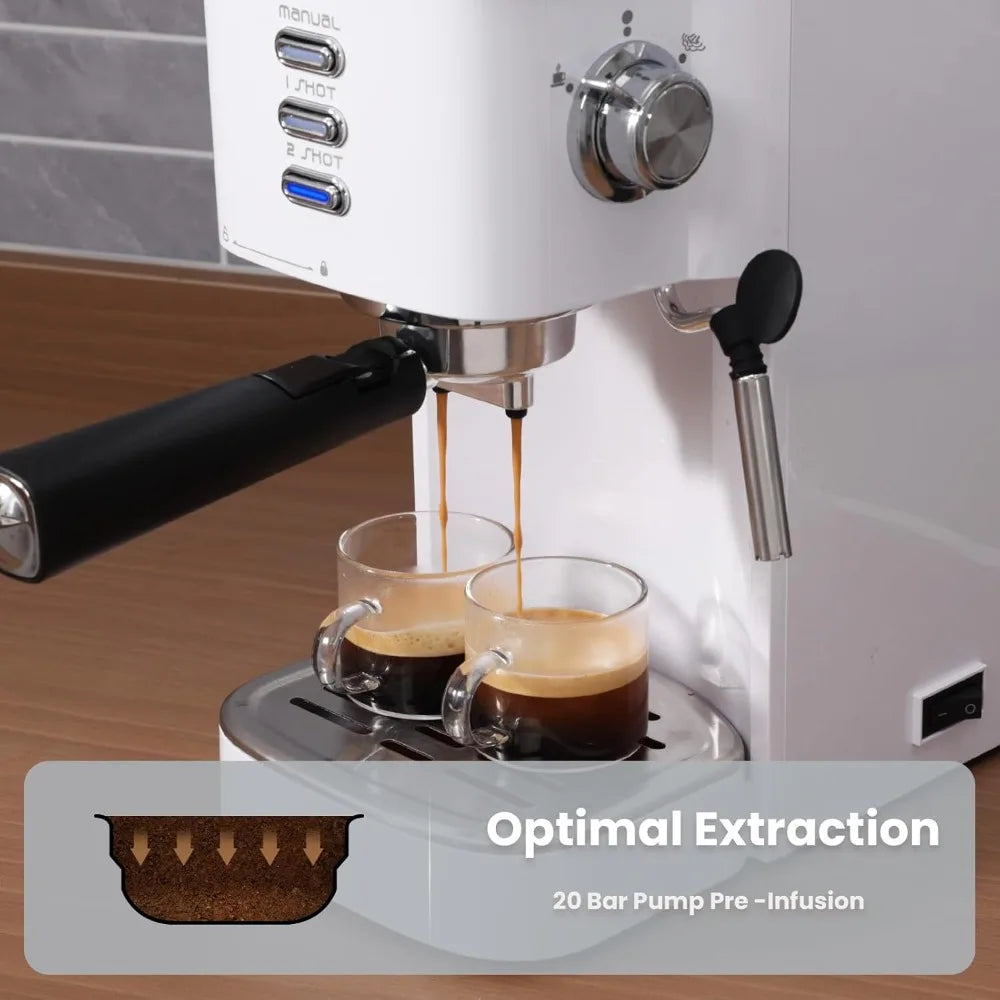 Gevi Espresso Machine 20 Bar With Milk Frother Steam Wand