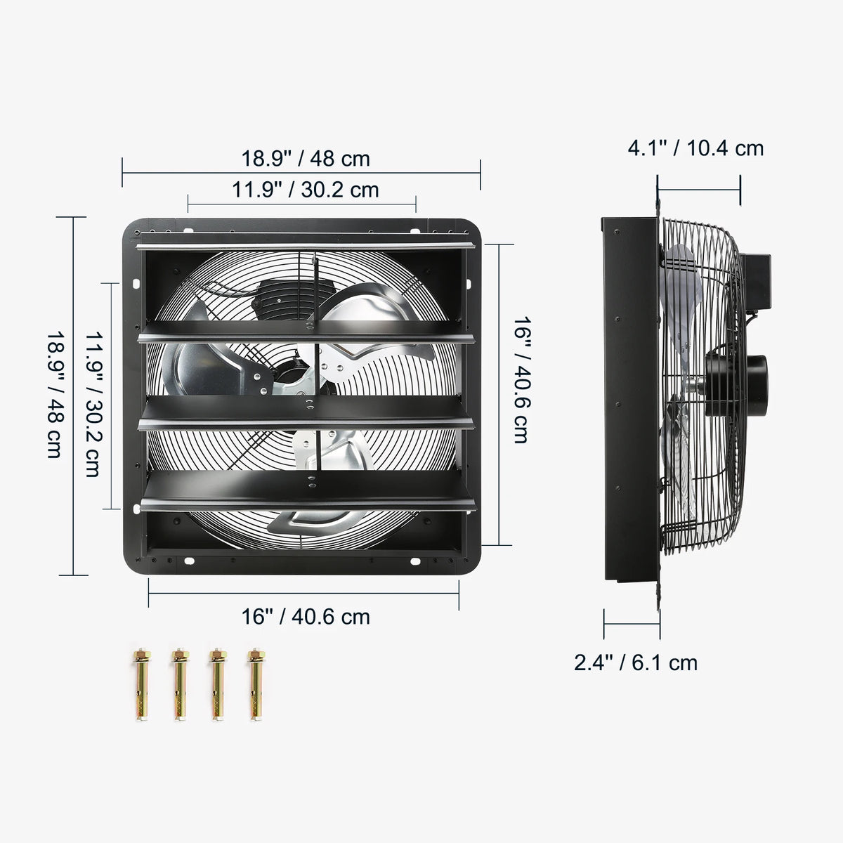 SucceBuy Adjustable Shutter Exhaust Fan for Greenhouse and Garage Ventilation