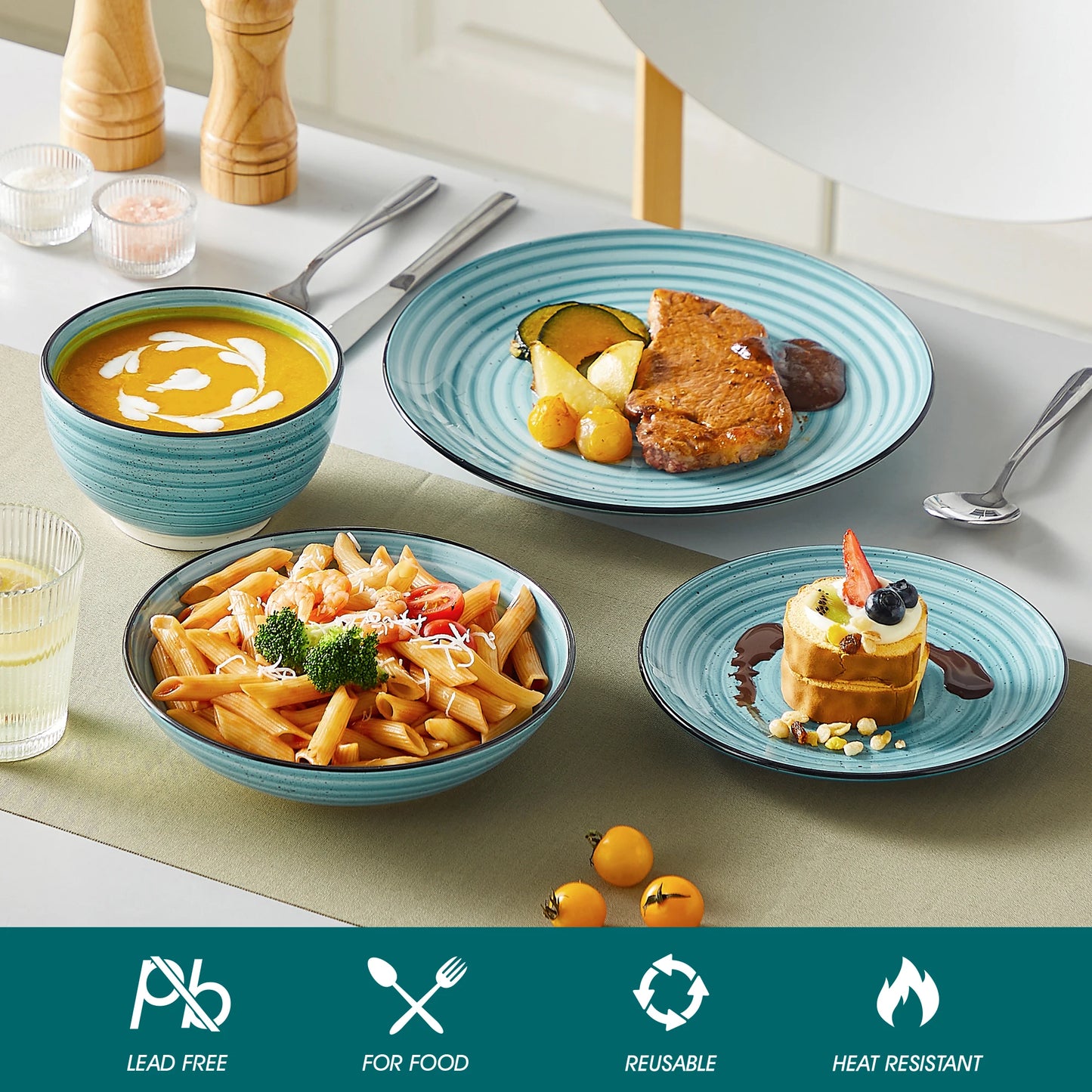 Vancasso Spiral Ceramic Dinner Set For Modern Table Setting