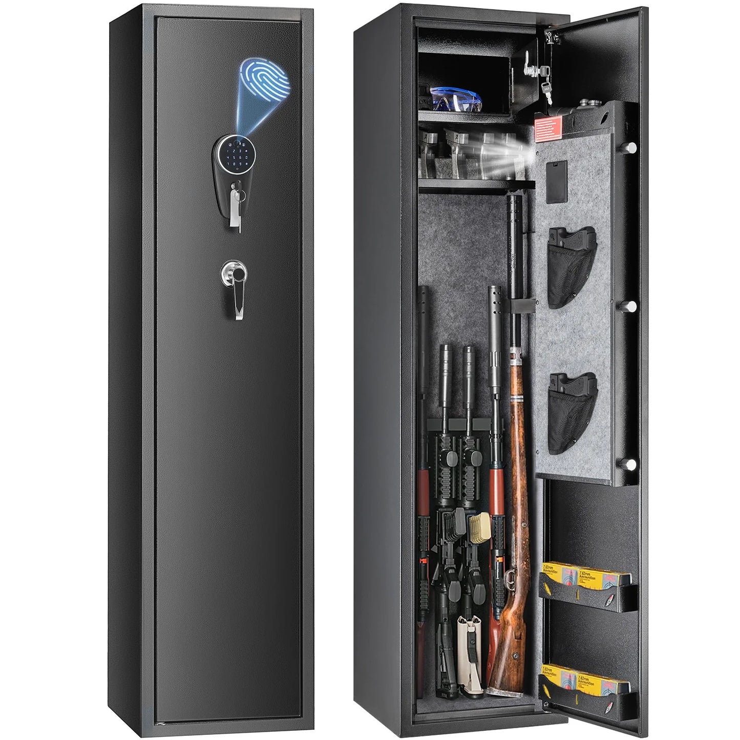 SucceBuy Digital Keypad Gun Storage Cabinet With Removable Shelf