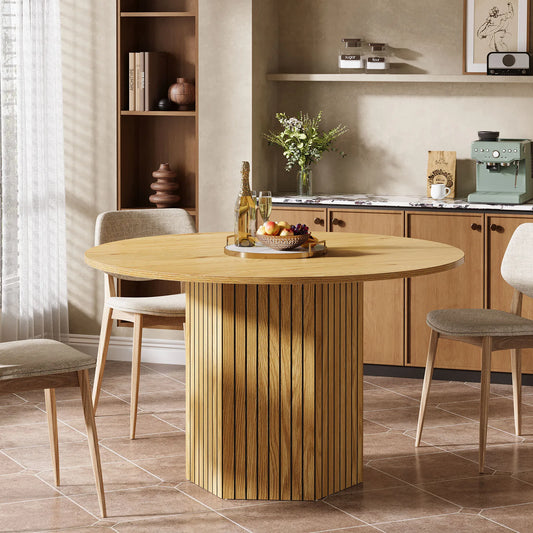 Tribesigns Wood Round Dining Table for Dining Room