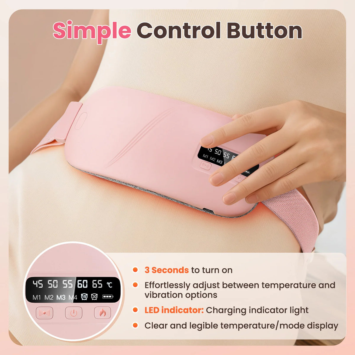 Afdeal Vibrating Heating Pad For Menstrual Cramp Relief