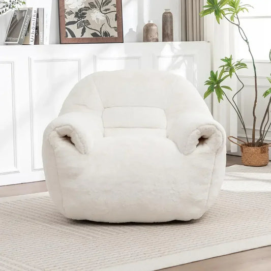 Bean Bag Chair Sofa With Back Support Faux Fur For Adults And Kids