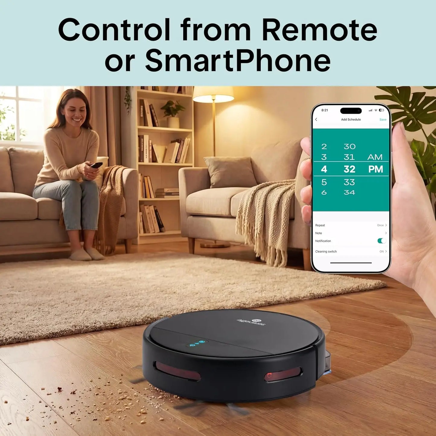 XMSJ Robot Vacuum Cleaner And Mop Combo With App Control