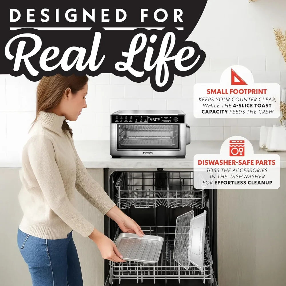 Gourmia Toaster Oven Digital Air Fryer Convection 4 Slice Capacity