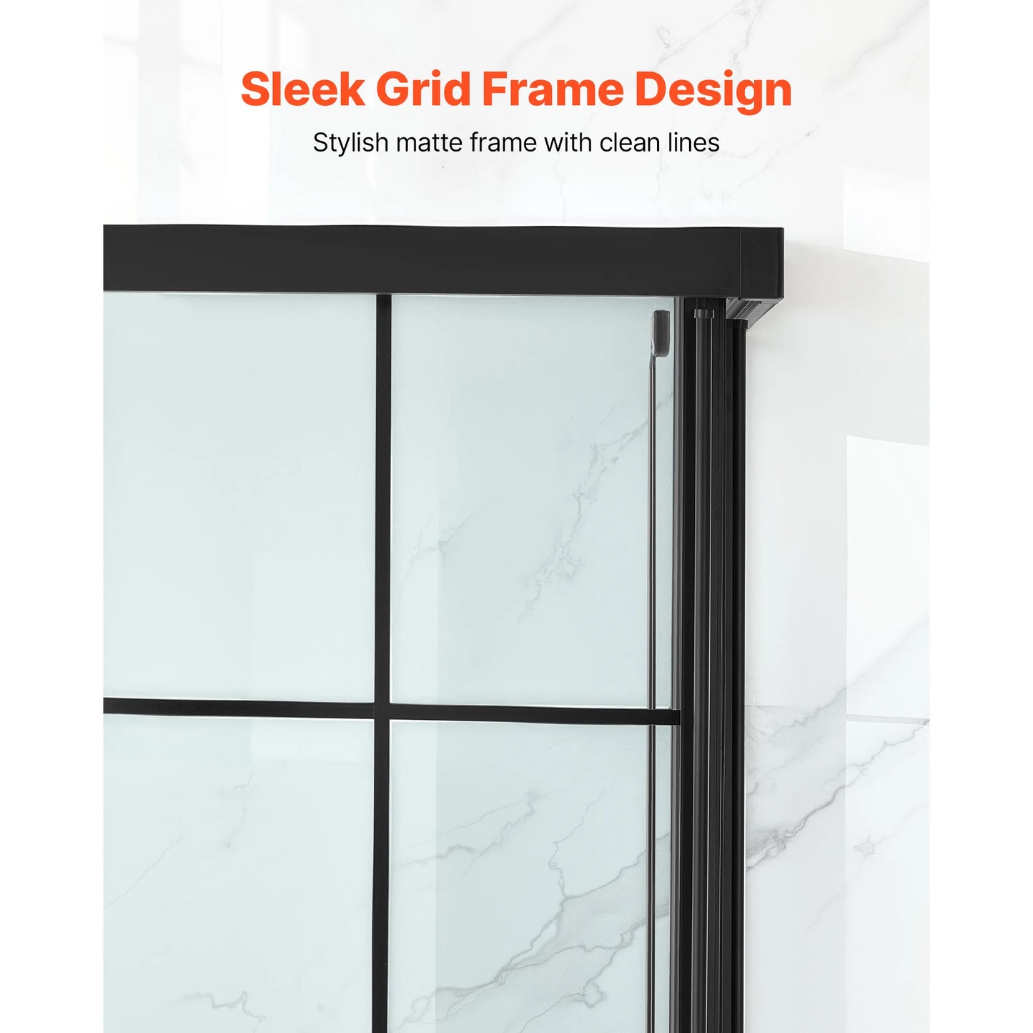 SucceBuy Framed Corner Double Sliding Shower Door With Tempered Glass