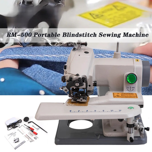 Portable Blindstitch Hem Chain Stitch Sewing Machine 1200 Stitches