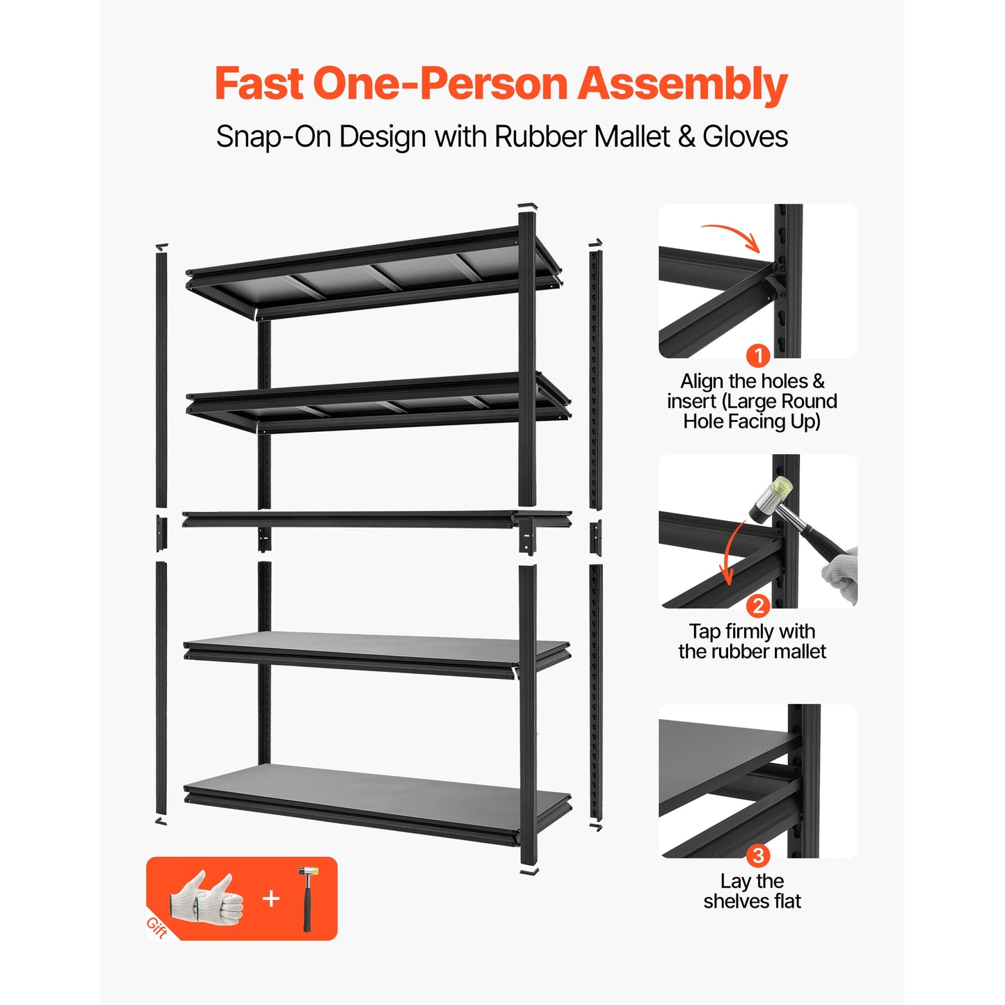 SucceBuy 4/5-Tier Adjustable Garage Storage Shelves Utility Rack