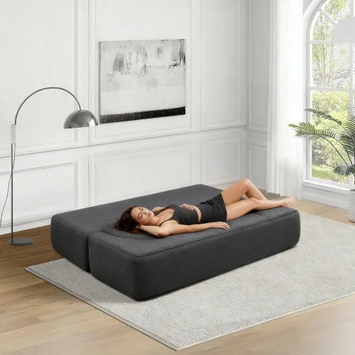 Folding Sofa Bed Futon With Bear Fabric Sleeper Living Room