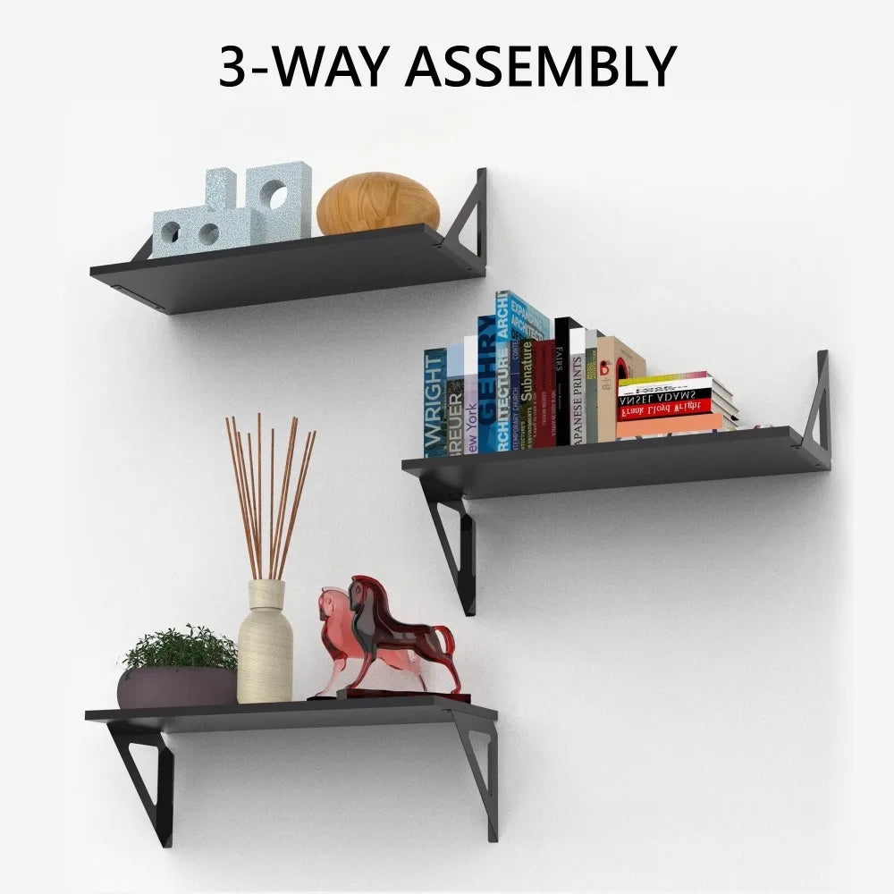 Laminated Wood Wall Shelf Set Of Three For Living Room