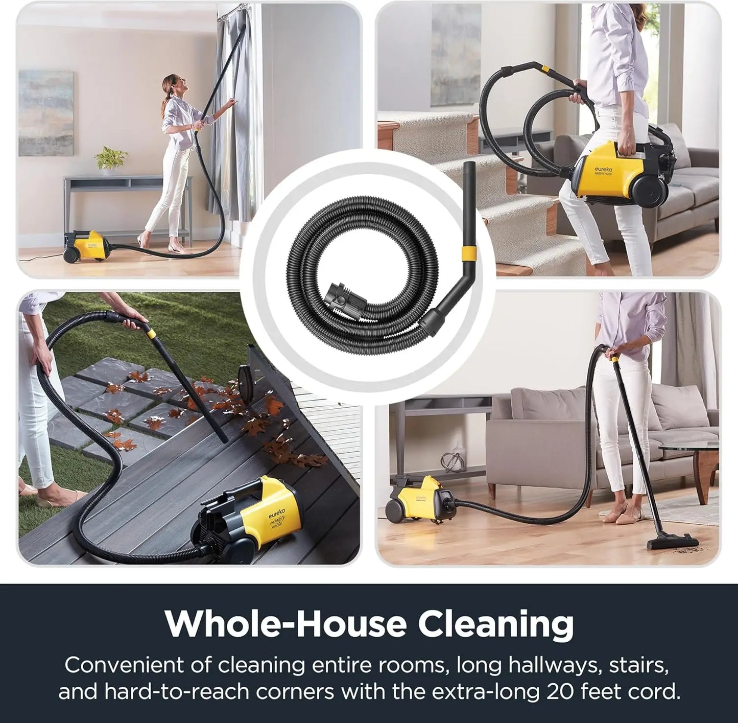 XMSJ Canister Vacuum Cleaner Lightweight Powerful For Carpets And Floors