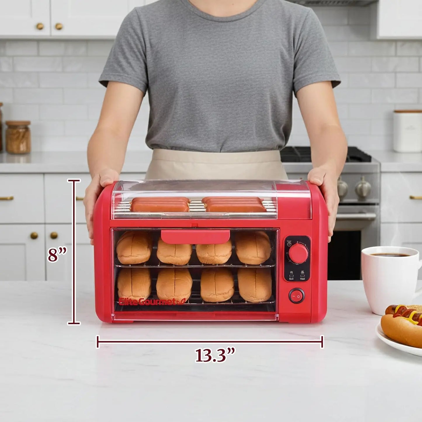 XMSJ Hot Dog Roller Toaster Oven With 30 Minute Timer