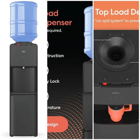 XMSJ 130 Series Top Load Water Cooler Dispenser Hot Cold Spill Free