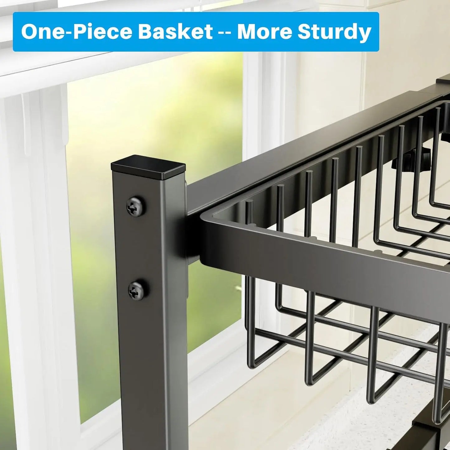 Over The Sink Dish Drying Rack 2 Tier Four Baskets