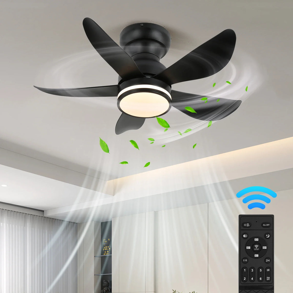 GreeLustr RGB LED Ceiling Fan Light With Remote