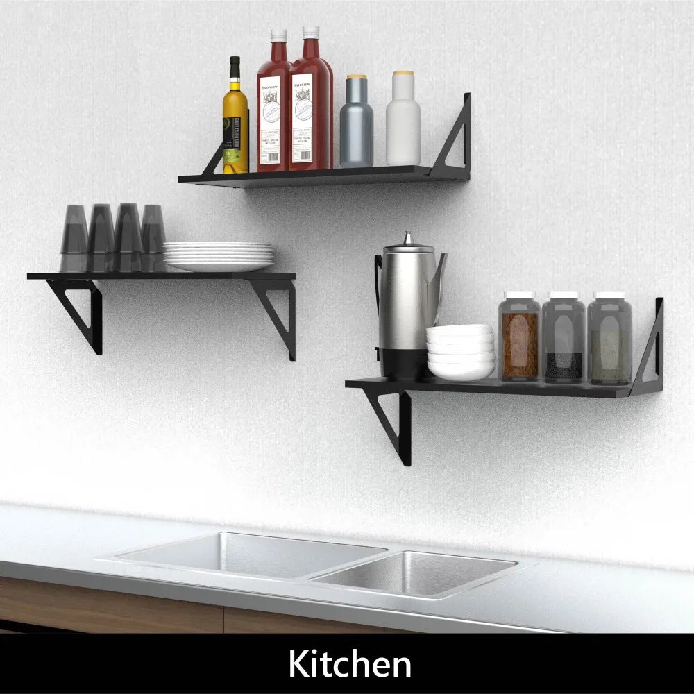 Laminated Wood Wall Shelf Set Of Three For Living Room