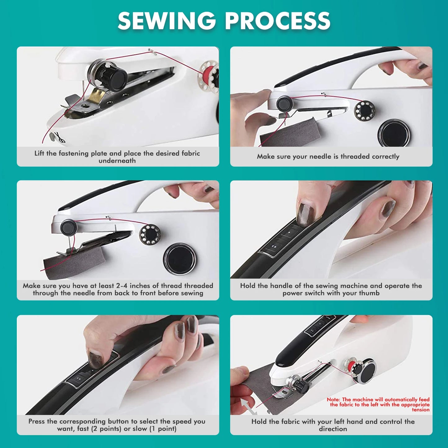Mini Handheld Portable Electric Sewing Machine With Accessories
