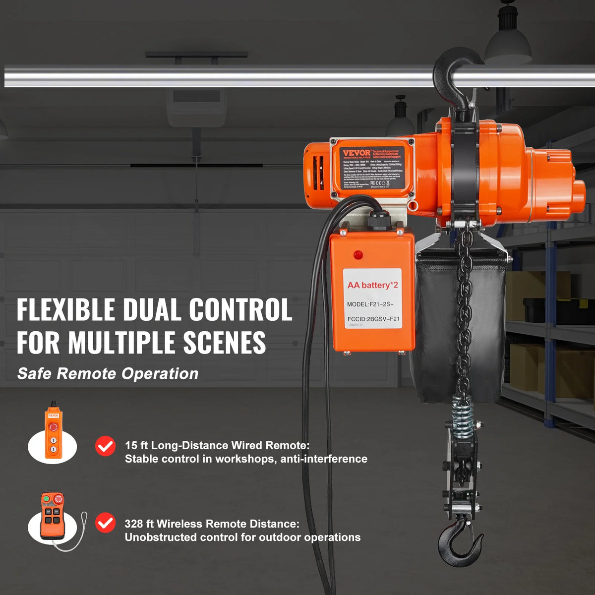 SucceBuy Electric Chain Hoist With Wireless And Wired Controls