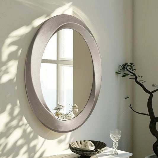 Oval Beveled Edge Baroque Mirror For Bathroom Vanity
