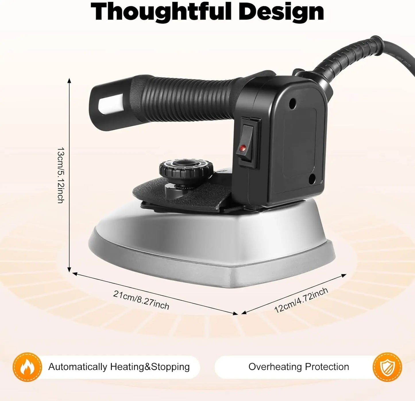 XMSJ Industrial Steam Iron 110V 1200W With Gravity Feed