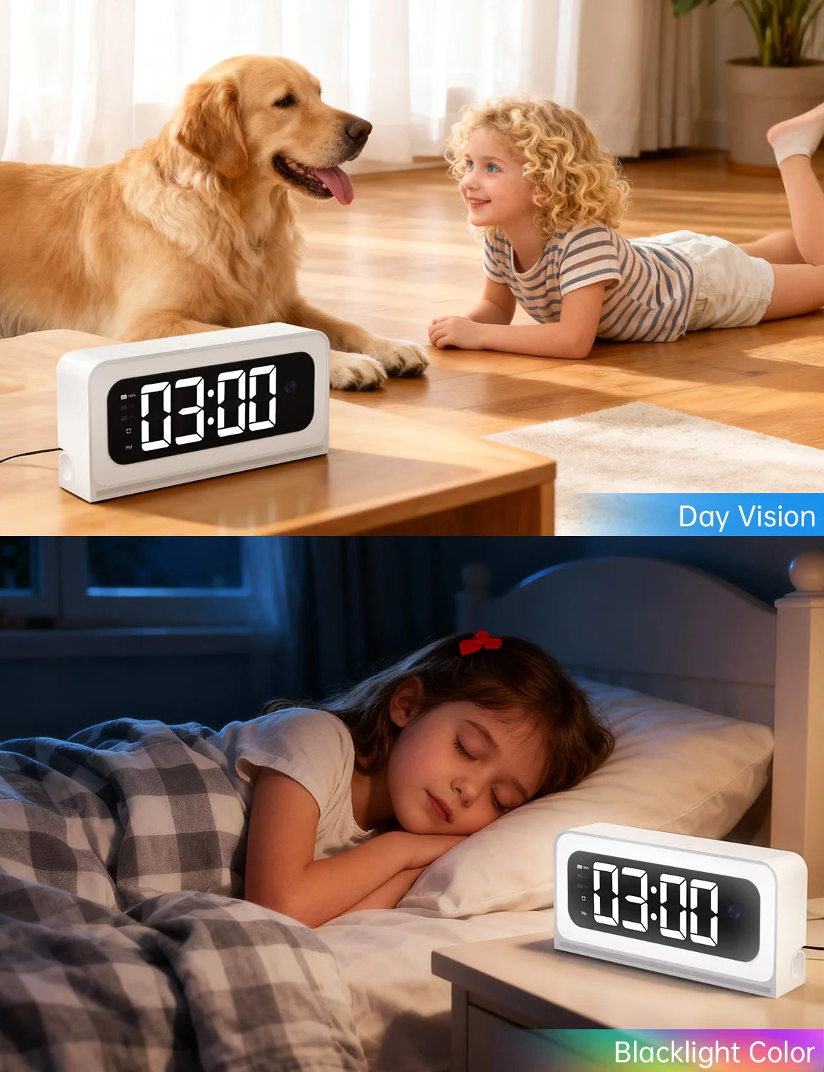 WESECUU Smart Clock Camera 5G WiFi Indoor Security Cam 2K