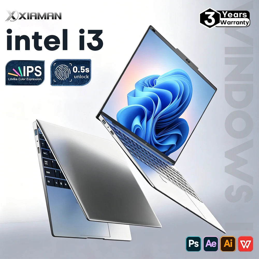 Xiaman Windows 11 Pro Intel Core i3 Laptop Fingerprint Unlock