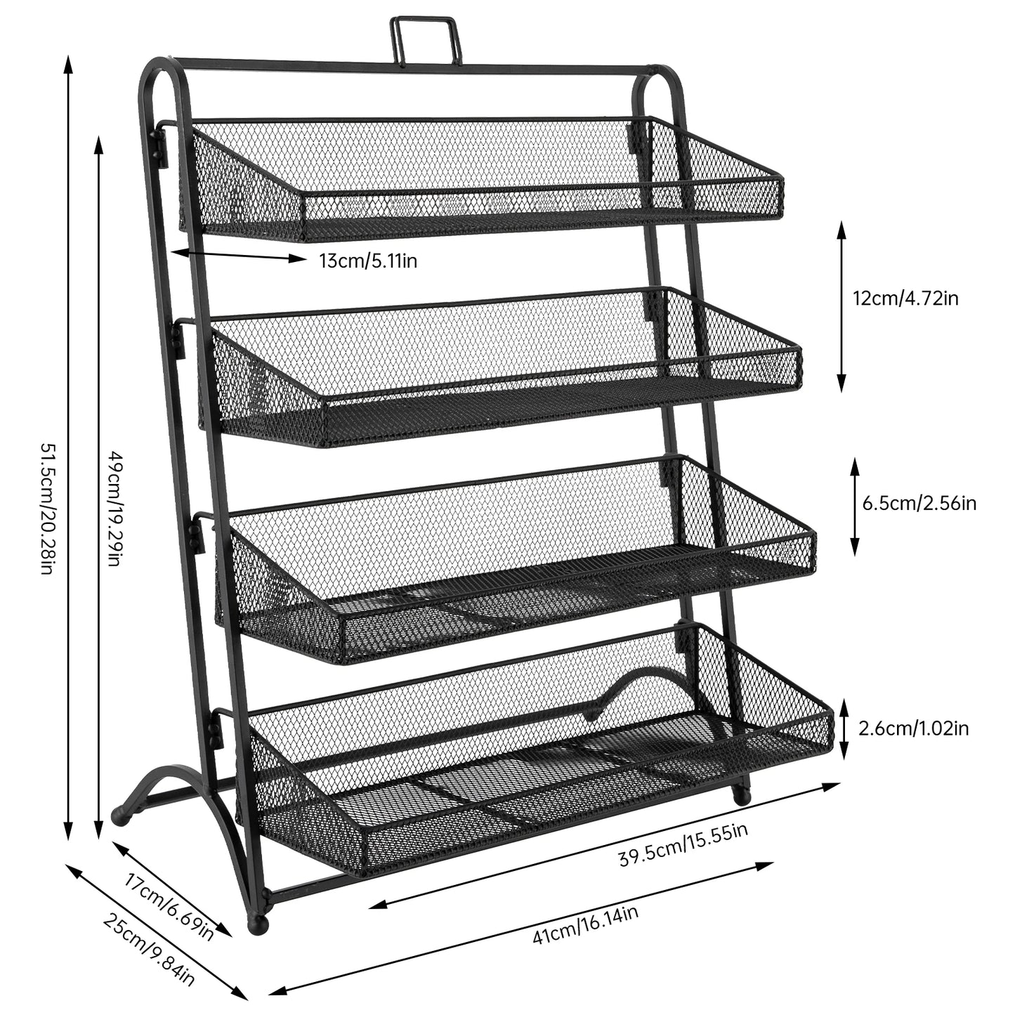 Bymaocar 4 Tier Candy Display Rack Storage Shelf for Office