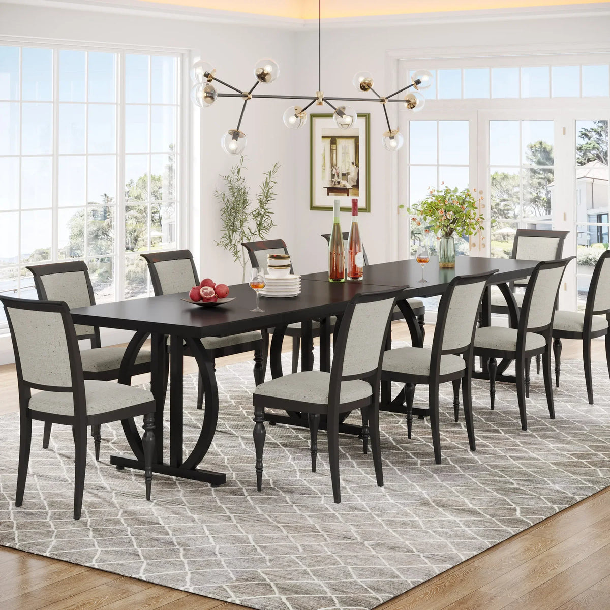 Tribesigns Modern Industrial Wooden Dining Table With Metal Frame