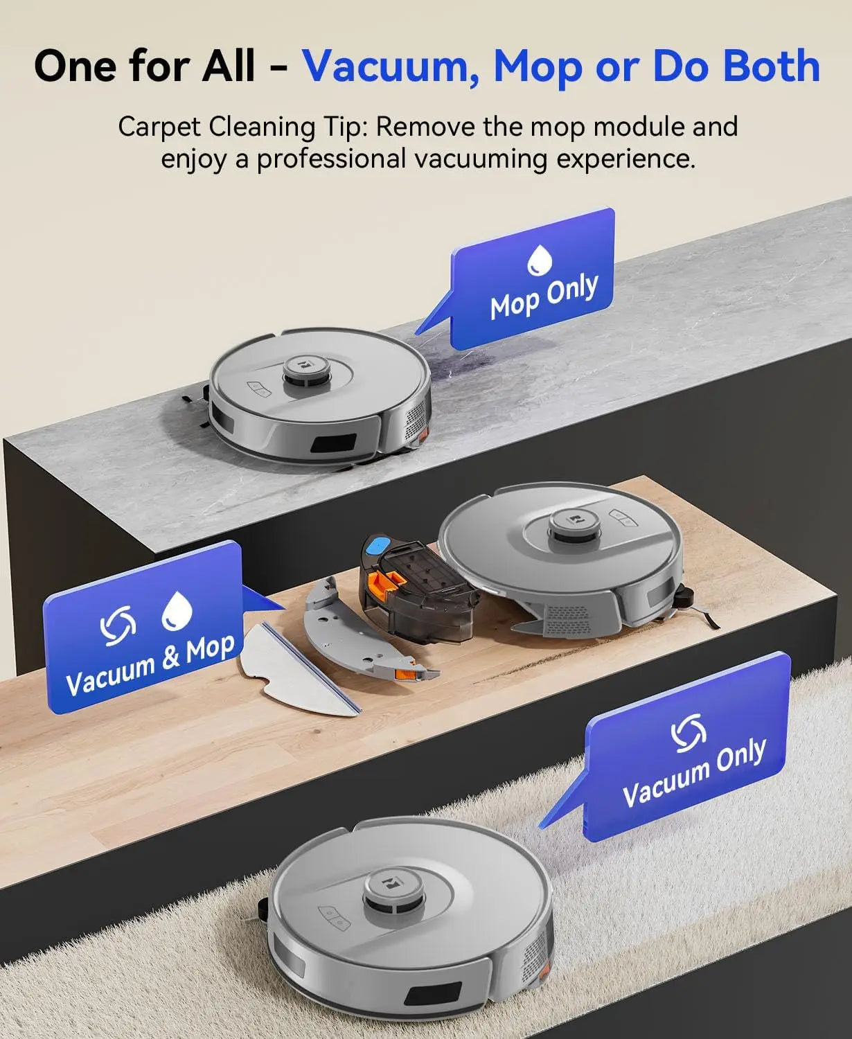 XMSJ Robot Vacuum And Mop With LiNavigation 5G Self Emptying