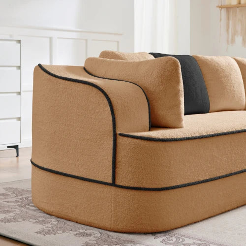 Modular Sectional Sofa With Teddy Velvet Ergonomic Design Non Slip Bottom