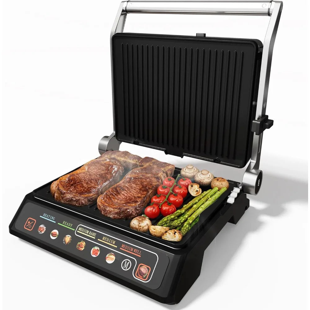 Sunvivi 1600W Electric Indoor Grill Panini Press Preset Menu