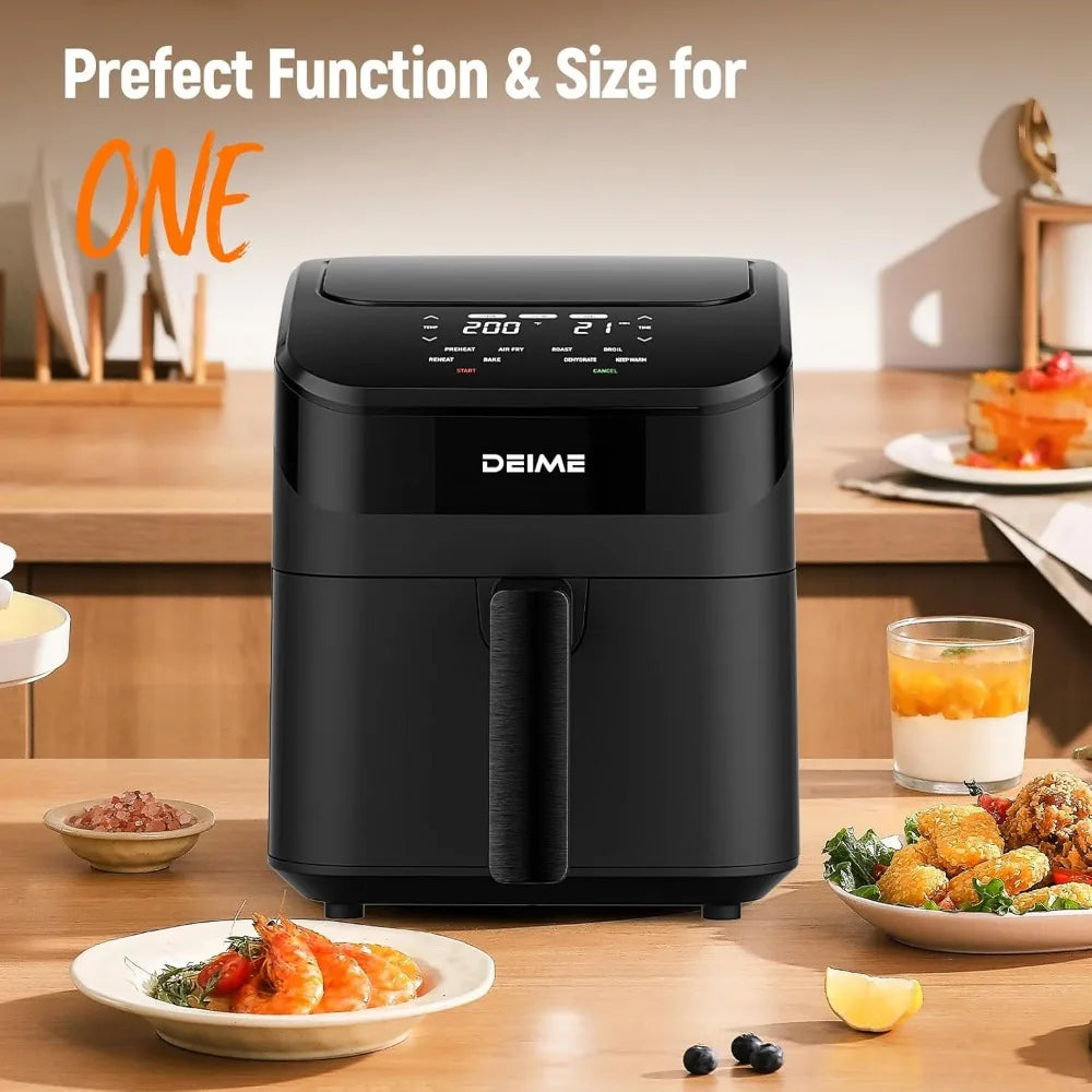 XMSJ Compact Digital Air Fryer Quiet Operation Nonstick Basket