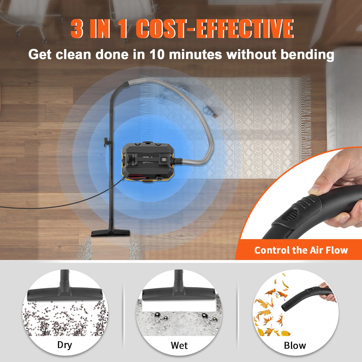 SucceBuy Wet And Dry Vacuum Cleaner With Air Blower For Car