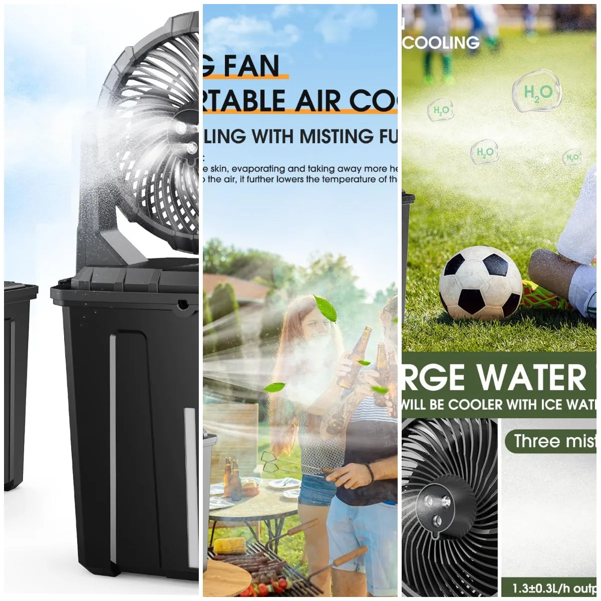 XMSJ Portable Misting Fan Outdoor Battery Powered For Patio