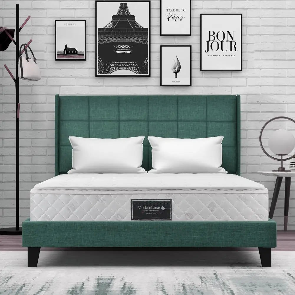 Bed Frame With Soft Headboard And Charging Station Metal
