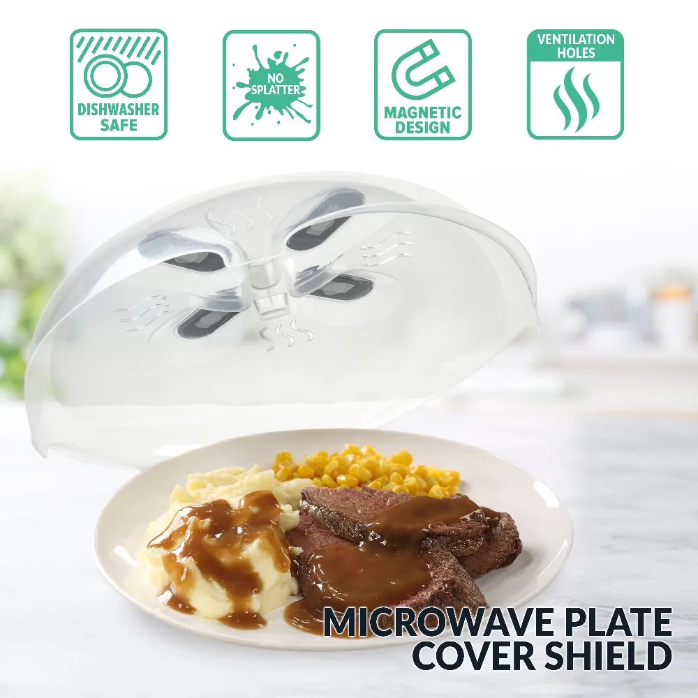 Microwave Plate Cover Shield With Magnets Reusable Splatter Guard