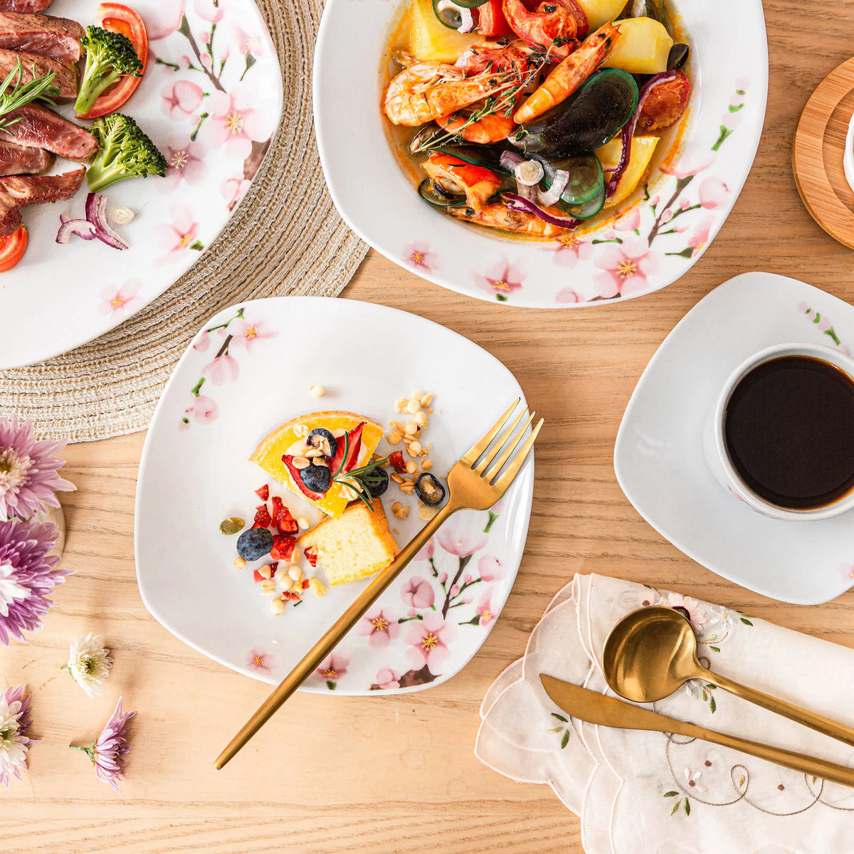 Malacasa Porcelain Dinnerware Set With Cups And Plates