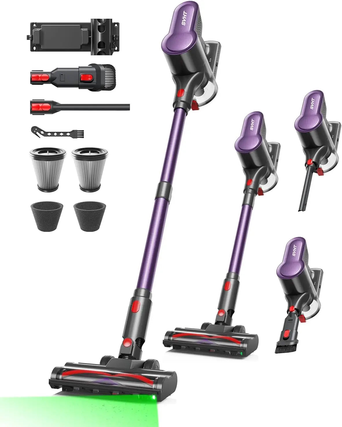 XMSJ Cordless Vacuum Cleaner LED Light 500W 45KPa 50Min